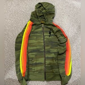 Aviator Nation camo/neon hoodie - XS